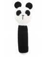 Ręcznie szydełkowana Grzechotka Panda z bawełny organicznej GOTS