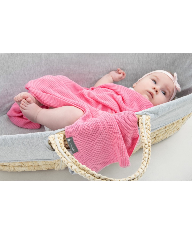 Bamboo 100% knitted baby swaddle blanket Pink