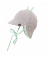 Bawełniana czapeczka z daszkiem i ochroną karku przed UV Melanż + Miętowe Kropki